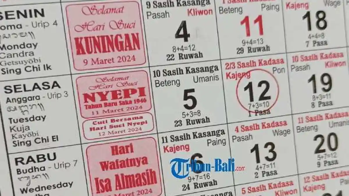 ala ayuning dewasa Minggu 4 Januari 2026 Kalender Bali