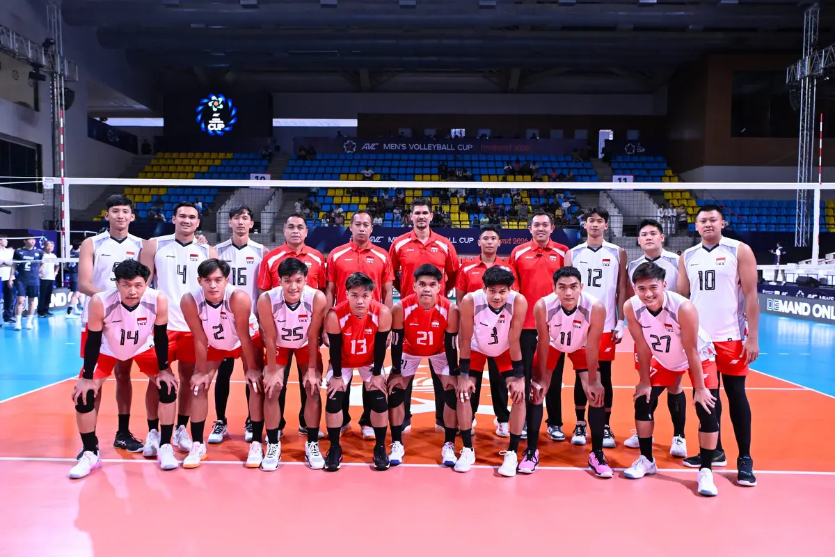 Timnas voli putra Indonesia bertanding melawan Kamboja pada final SEA V Cup 2026 di Filipina.