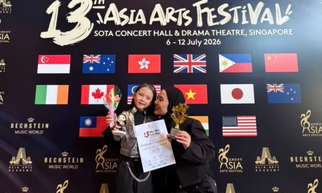 Mahyra Menangi Dua Trofi Asia Arts Festival 2026 di Singapura